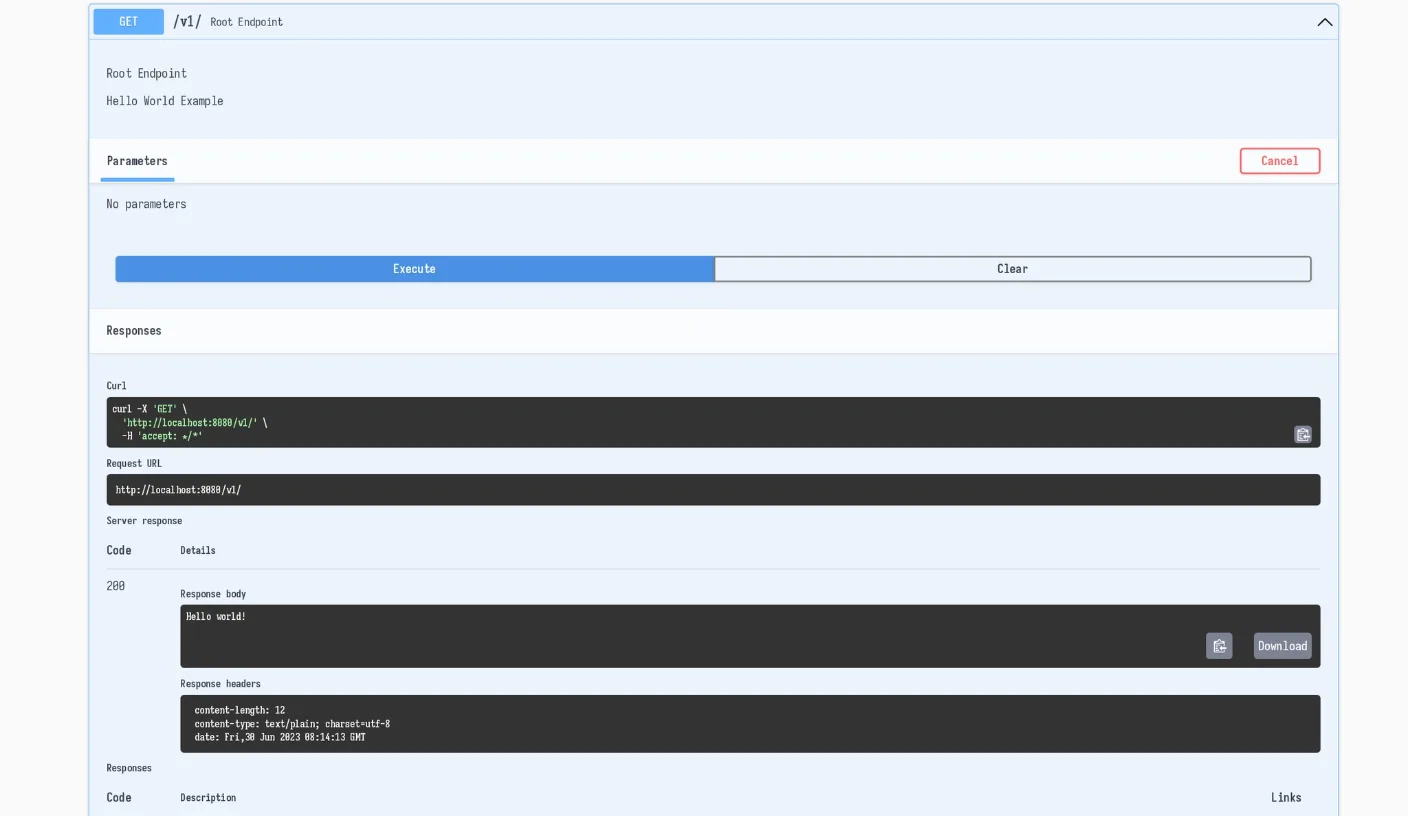Swagger UI executing a request